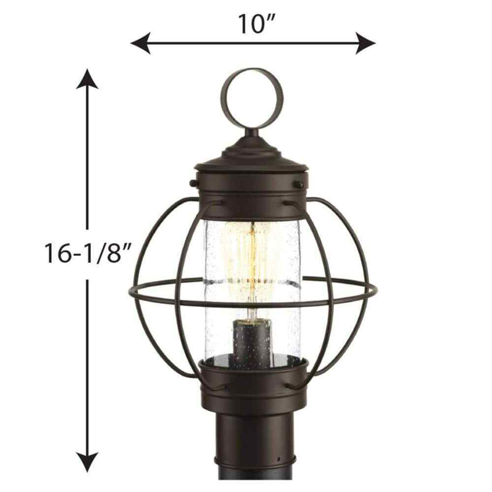 Progress Lighting Haddon Collection 1-Light Outdoor Antique Bronze Post Lamp