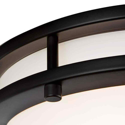 Hampton Bay Flaxmere 11.8 in. Matte Black LED Flush Mount Ceiling Light