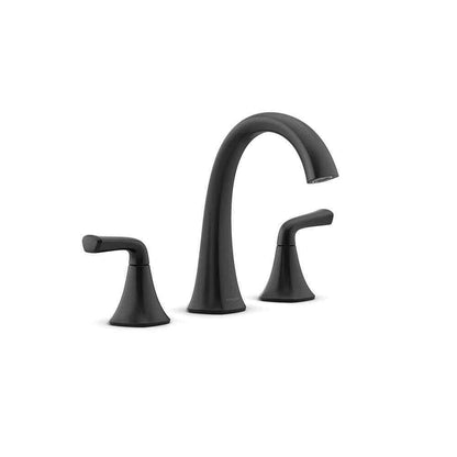 KOHLER Sundae 8 in. Widespread Double Handles Bathroom Faucet in Matte Black