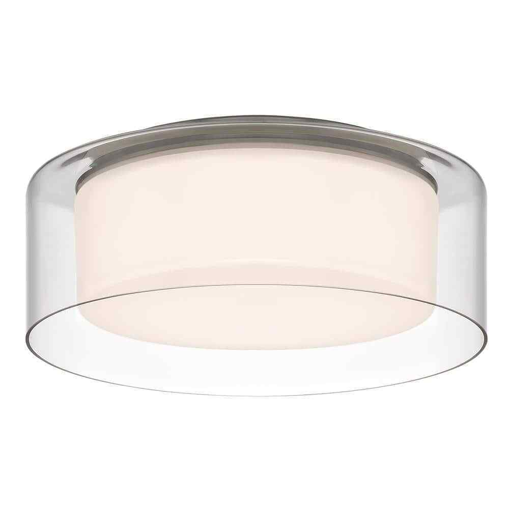 Denning 13 in. Brushed Nickel Smart Voice Controlled RGB LED Flush Mount