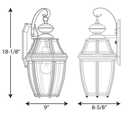 Progress Lighting New Haven Textured Black Clear Beveled Glass Wall Light