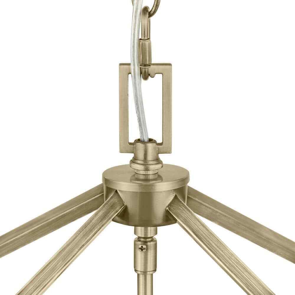 Home Decorators Weyburn 6-Light Brushed Brass Farmhouse Chandelier Light Fixture