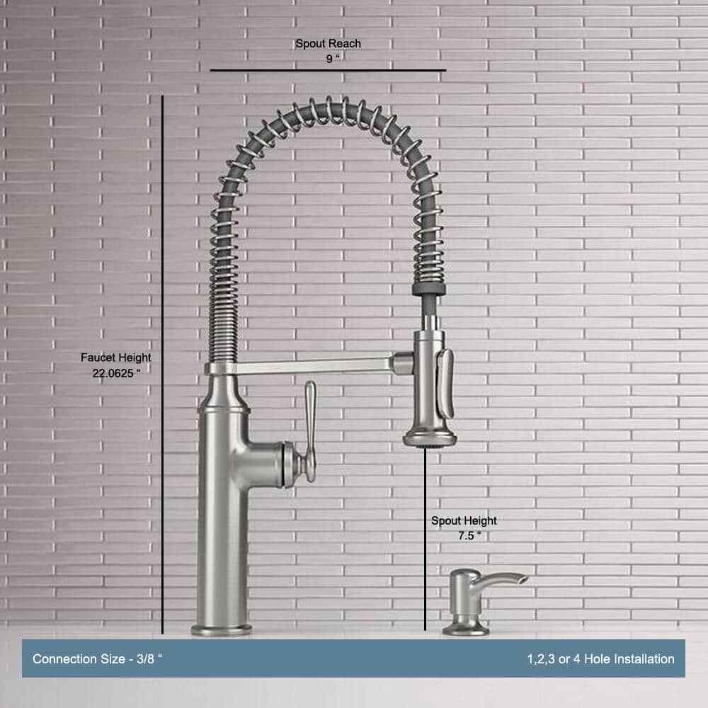KOHLER Sous Pro-Style Single Handle Pull Down Sprayer Kitchen Faucet