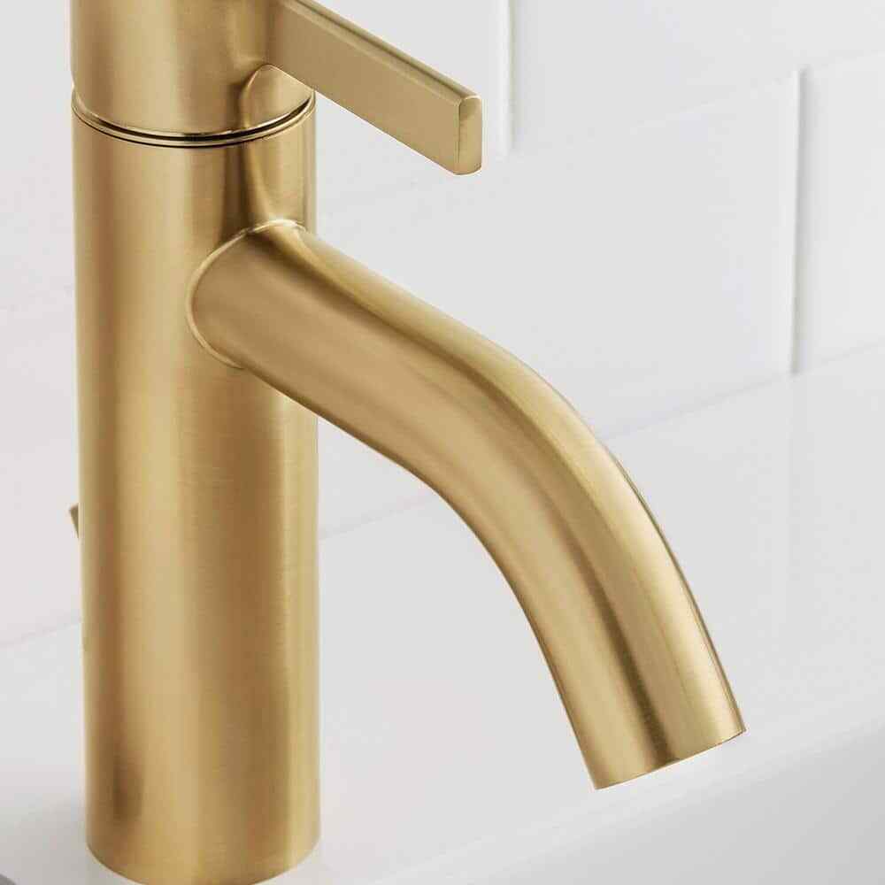 Glacier Bay Ryden Single Hole Single-Handle Bathroom Faucet in Brushed Gold