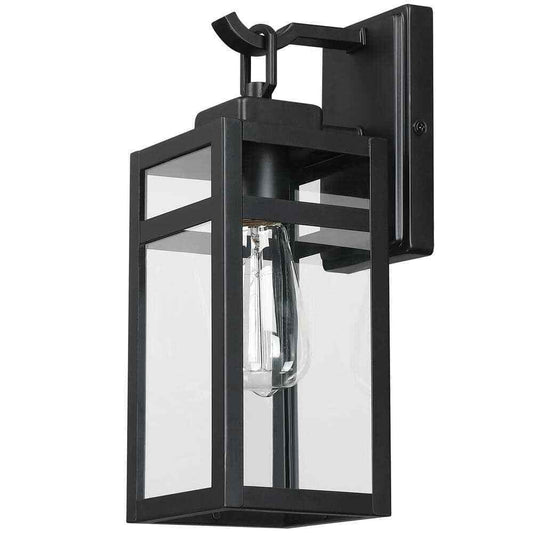 Pia Ricco Outdoor Wall Light 1-Light Black Exterior Wall Sconce Light Fixture