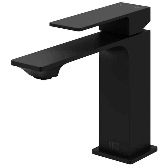 VIGO Dunn Single Handle Single-Hole Bathroom Faucet in Matte Black VG01054MB