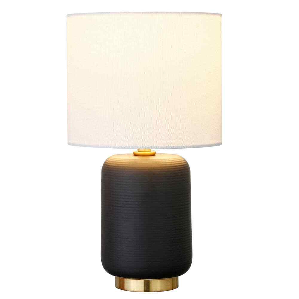 Meyer&Cross Lambert 15 in. Matte Black and Brass Ceramic Mini Table Lamp ML0925