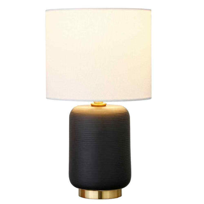Meyer&Cross Lambert 15 in. Matte Black and Brass Ceramic Mini Table Lamp ML0925