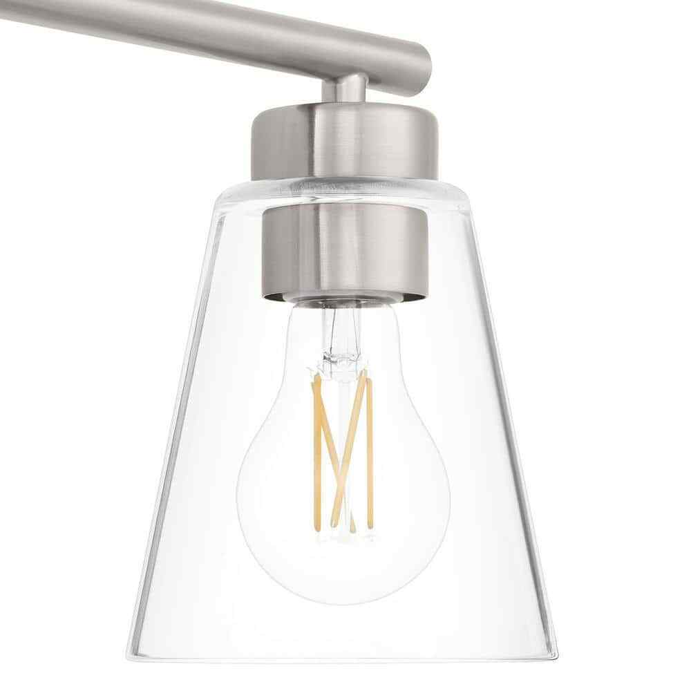 Hampton Bay Eastburn 28.13 in. 4-Light Brushed Nickel Vanity Light
