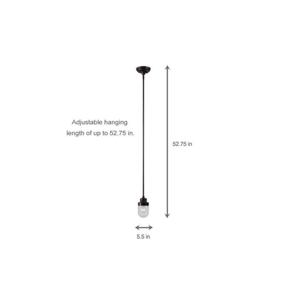 World Imports Brandon 1-Light Bronze Mini-Pendant with Glass Shade