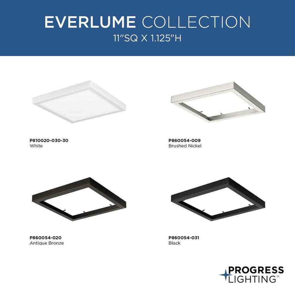 Progress Lighting Everlume 11 in. White Integrated LED Edgelit Semi-Flush Mount