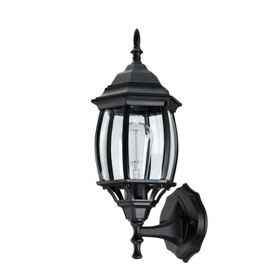Hukoro 1-Light 16.85-in Matte Black Outdoor Wall Lantern Sconce F14491-WL-BK
