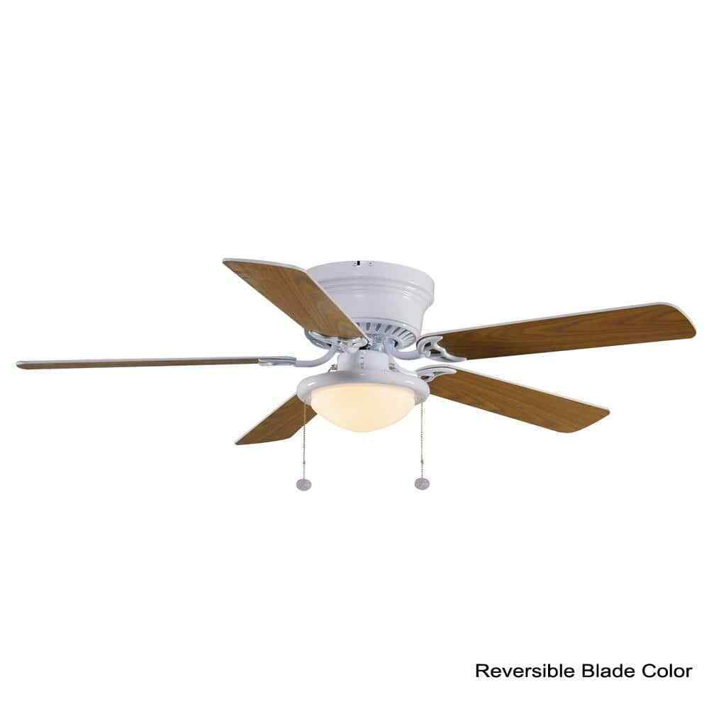 Hugger 52 in. LED Indoor White Ceiling Fan with Light Kit AL383LED-WH