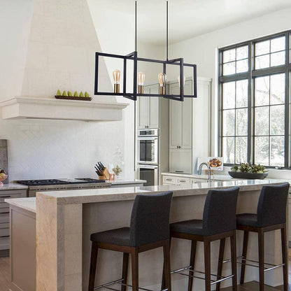 EDISLIVE Ferrill 4-Light Modern Kitchen Island Industrial Linear Chandelier
