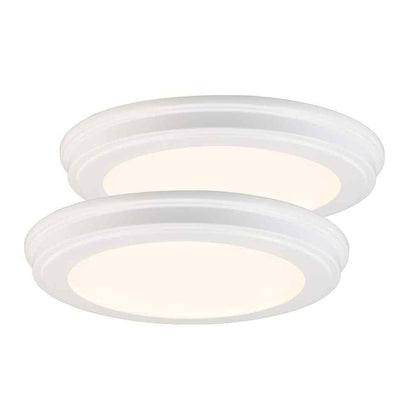 Commercial Electric 15 in. Matte White 5-CCT LED Round Flush Mount 2-Pack
