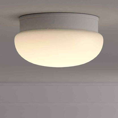 Progress Lighting 2-Light White Flush Mount with White Glass