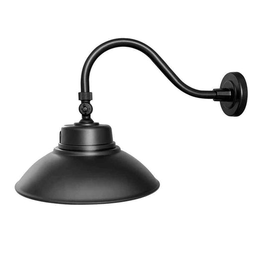 Cedar Hill 3800 Lumens 42-Watt Integrated LED Black Gooseneck Wall Sconce