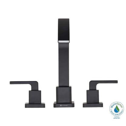 Glacier Bay Farrington 8 in. Widespread High-Arc Bathroom Faucet in Matte Black