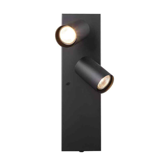 Globe Electric Davies Matte Black Plug-In or Hardwire Wall Sconce w/ Switch