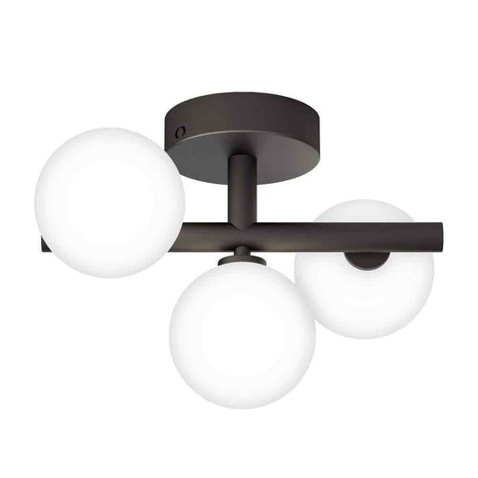 Artika Bloom 13 in 3-Light Black Selectable LED Modern Flush Mount Light Fixture