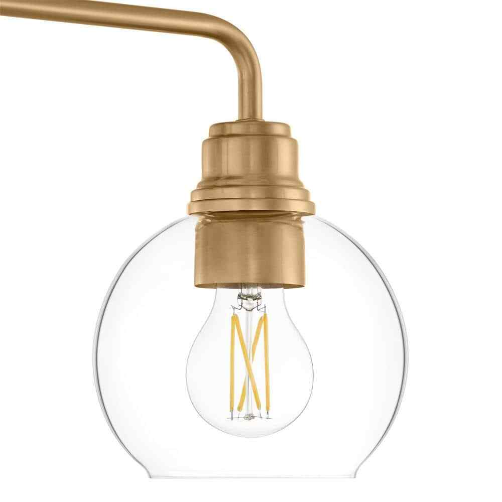 Hampton Bay Florabelle 24 in. Antique Gold Clear Globe Glass Shades