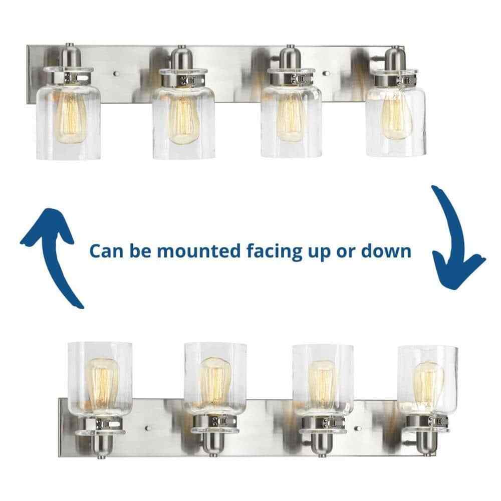Progress Lighting Calhoun 4-Light Brushed Nickel Clear Glass Vanity Light