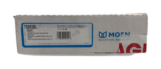 MOEN Doux 2-Handle Deck Mount Roman Tub Faucet Trim Kit in Matte Black No Valve
