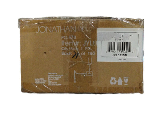 JONATHAN Y Arlo 22 in Gold Farmhouse Industrial Plug-In/Hardwired Iron LED Wall