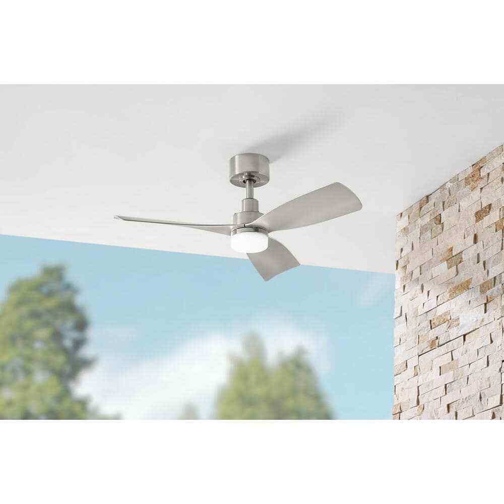 Hampton Bay Marlston 36 in. CCT LED Indoor/Outdoor Ceiling Fan Brushed Nickel