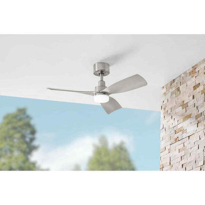 Hampton Bay Marlston 36 in. CCT LED Indoor/Outdoor Ceiling Fan Brushed Nickel