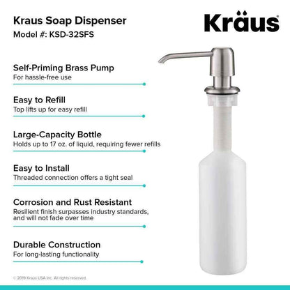 KRAUS Kitchen Soap Dispenser in All-Brite Spot Free Stainless Steel KSD-32SFS