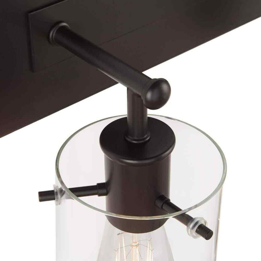 Hampton Bay Regan 29.25 in. 4-Light Matte Black Bathroom Vanity Light