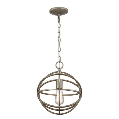 Home Decorators Sarolta Sands Silver Leaf Mini Pendant Light Fixture Caged Orb