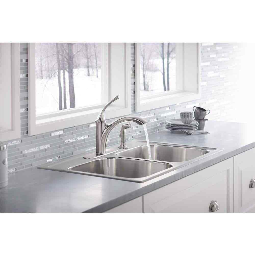 KOHLER Mistos Single-Handle Standard Kitchen Faucet w/ Side Sprayer