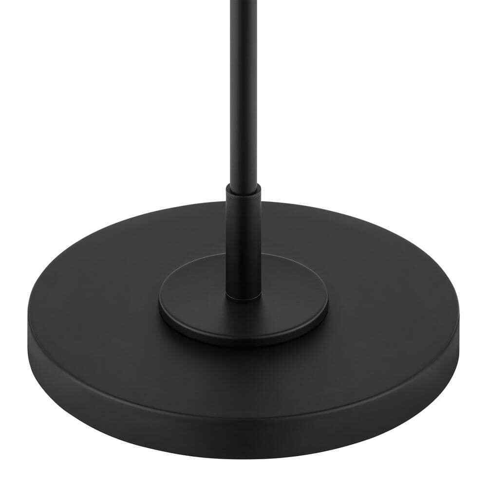Hampton Bay Wythe 1-Light Black Downbridge Floor Lamp w/ Fabric Drum Shade