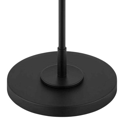 Hampton Bay Wythe 1-Light Black Downbridge Floor Lamp w/ Fabric Drum Shade