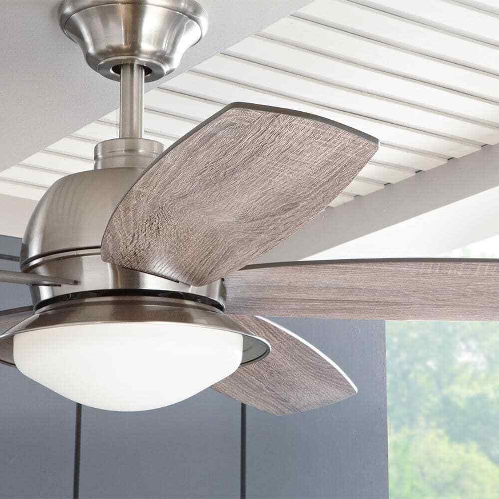 Home Decorators Ackerly 52 in. Indoor/Outdoor LED Brushed Nickel Ceiling Fan