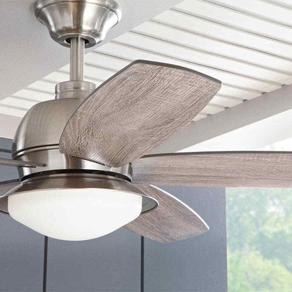 Home Decorators Ackerly 52 in. Indoor/Outdoor LED Brushed Nickel Ceiling Fan