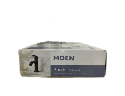 MOEN Korek Single Hole Bathroom Faucet w/ Drain Kit Included in Matte Black
