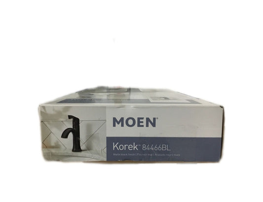 MOEN Korek Single Hole Bathroom Faucet w/ Drain Kit Included in Matte Black