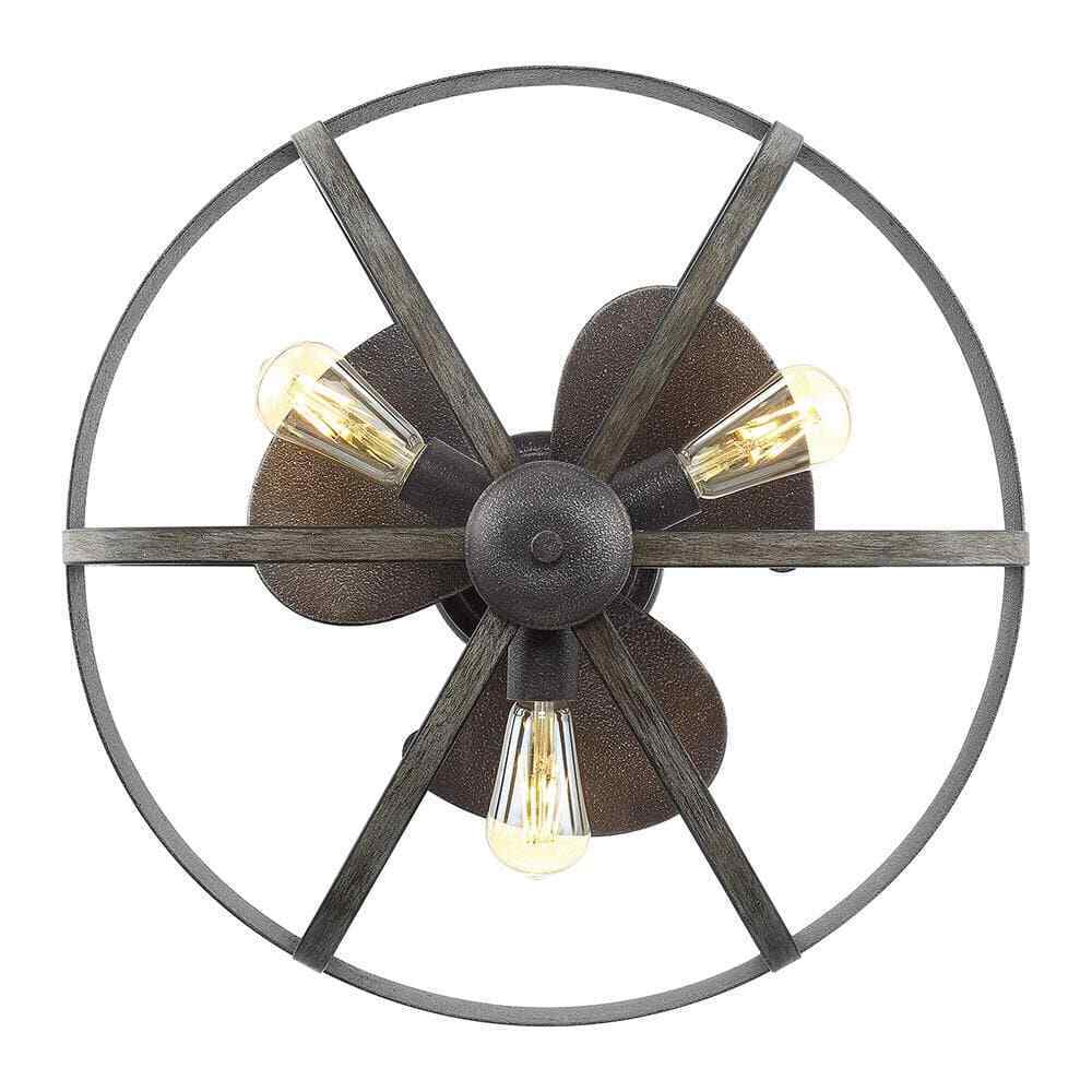 Home Decorators Keowee 23 in Indoor/Outdoor Black Iron Coastal Caged Ceiling Fan