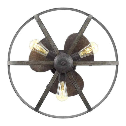 Home Decorators Keowee 23 in Indoor/Outdoor Black Iron Coastal Caged Ceiling Fan
