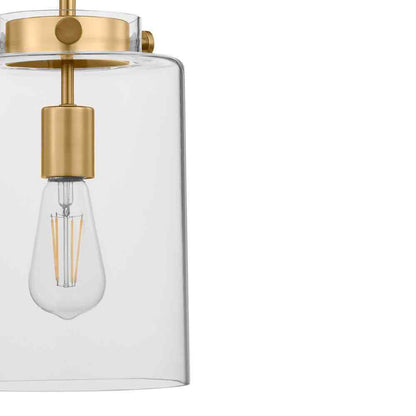 Hampton Bay Mullins 6.75 in. 1-Light Honey Gold Mini Pendant Hanging Light