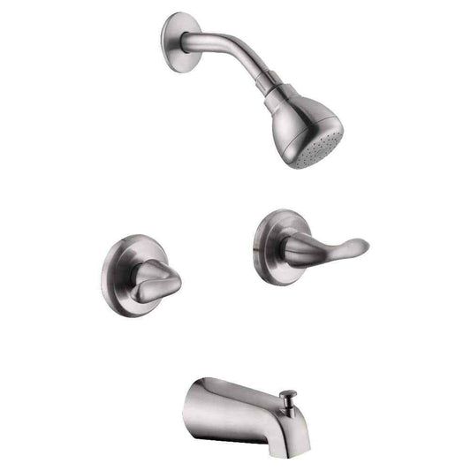 Glacier Bay Constructor 2-Handle 1-Spray Tub and Shower Faucet in Brushed Nickel
