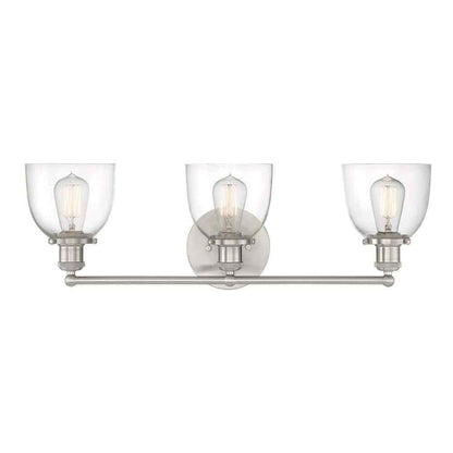 Home Decorators Evelyn 26.75 in. 3-light Brushed Nickel Modern Industrial Vanity