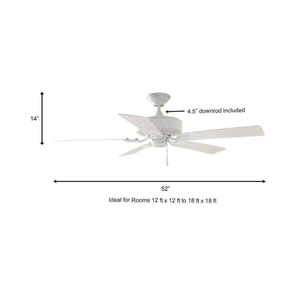Hampton Bay Barrow Island 52 in. Indoor/Outdoor Wet Rated White Ceiling fan