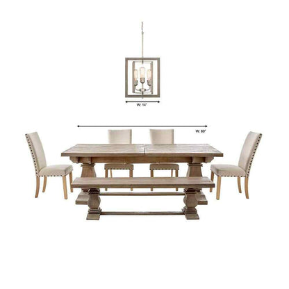 Home Decorators Palermo Grove 14 in. 3-Light Nickel Pendant w/ Painted Gray Wood
