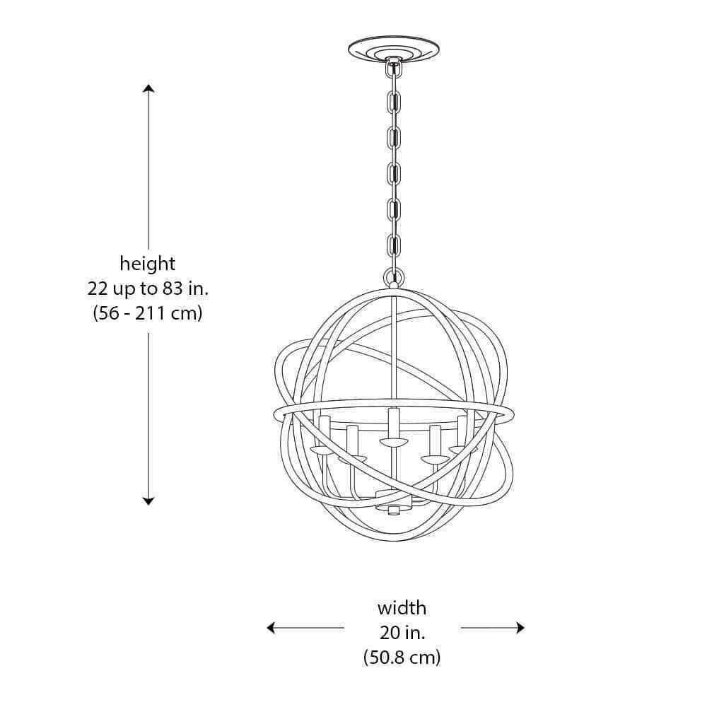 Home Decorators Collection Sarolta Sands 5-Light Antique Silver Orb Chandelier