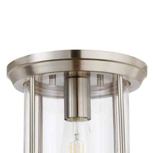 Hampton Bay Melrose Park 8 in. 1-Light Brushed Nickel Flush Mount
