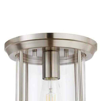 Hampton Bay Melrose Park 8 in. 1-Light Brushed Nickel Flush Mount
